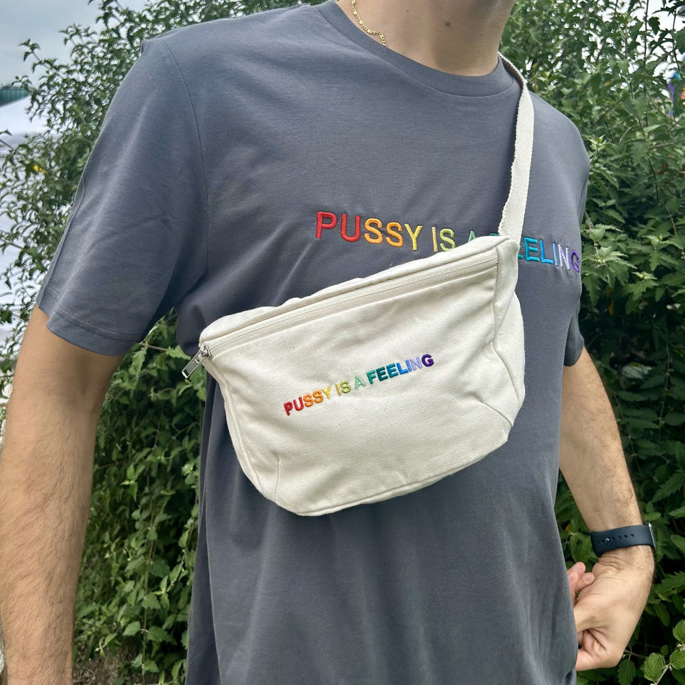 PRIDE COLLECTION - PUSSY IS A FEELING PRIDE NATURAL BELT BAG