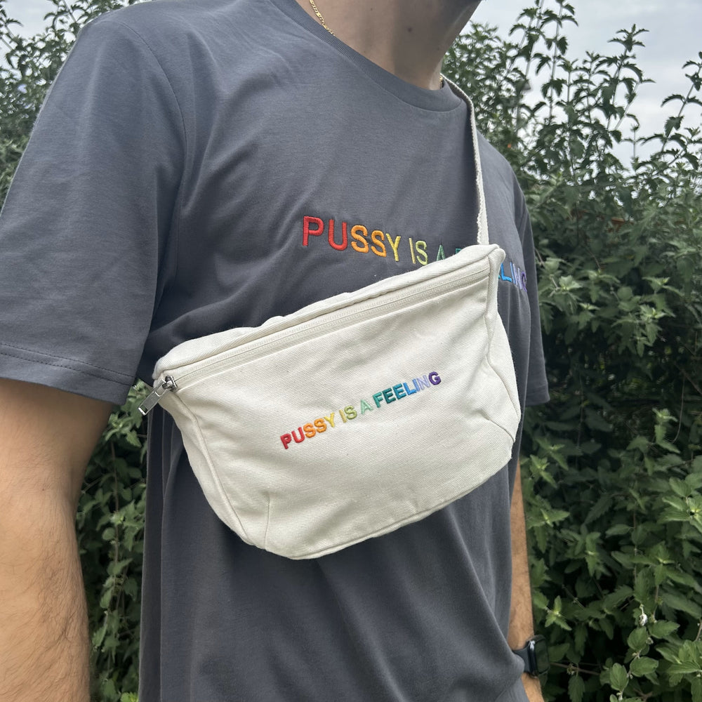 PRIDE COLLECTION - PUSSY IS A FEELING PRIDE NATURAL BELT BAG