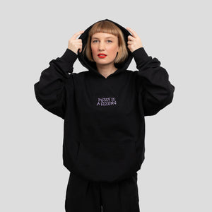 PUSSY IS A FEELING x MISHA Oversized Hoodie in Black
