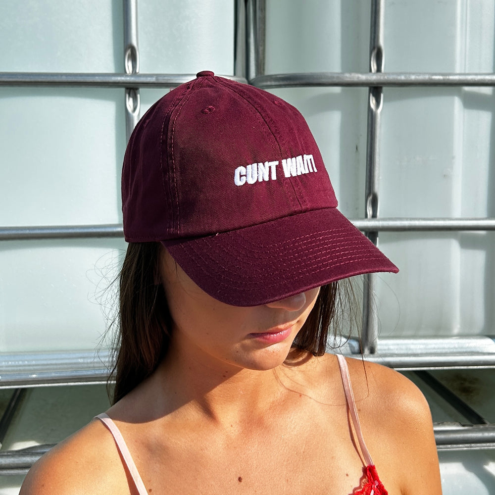 CUNT WAIT BURGUNDY CAP