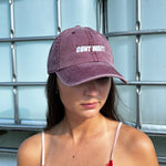 CUNT WAIT WASHED BURGUNDY CAP