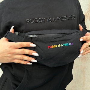 PRIDE COLLECTION - PUSSY IS A FEELING PRIDE BLACK BELT BAG