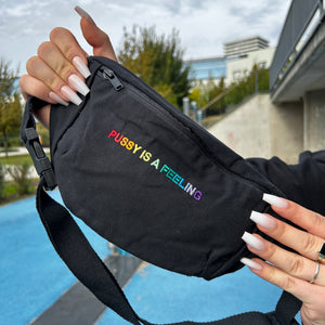 PRIDE COLLECTION - PUSSY IS A FEELING PRIDE BLACK BELT BAG