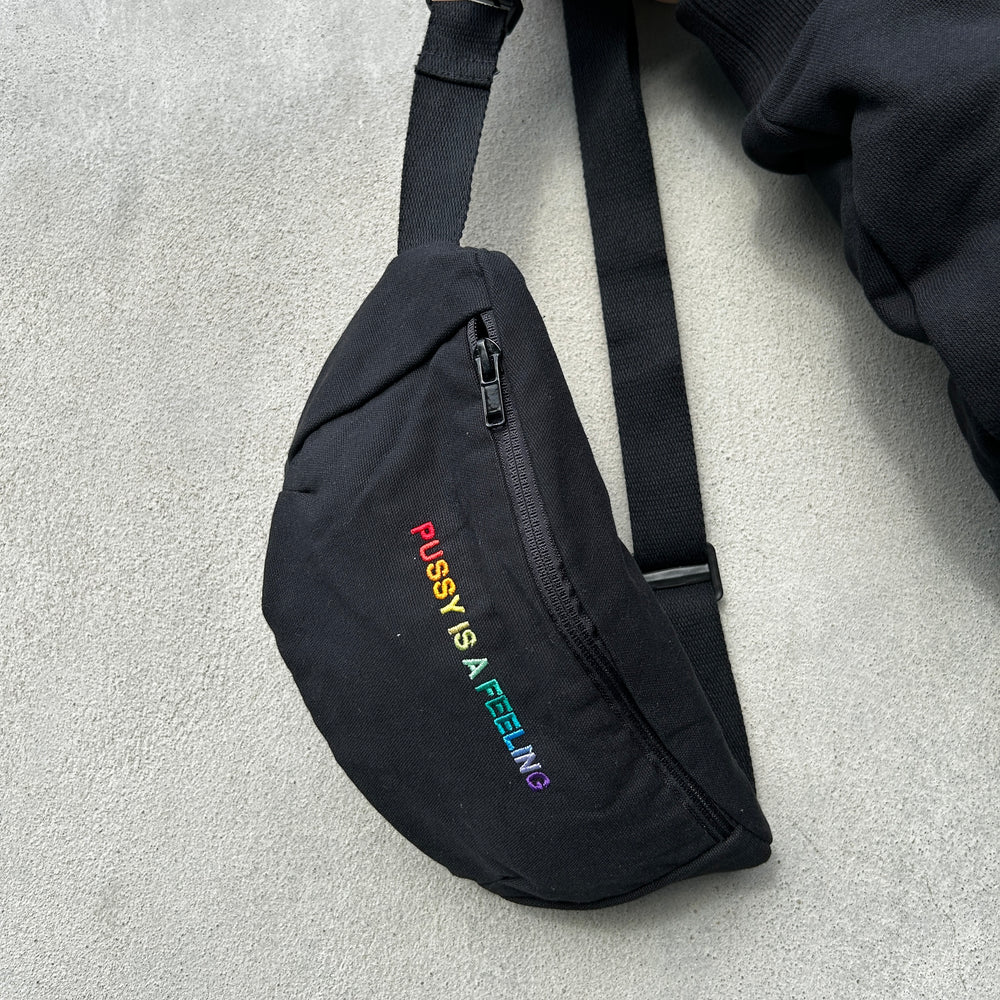 PRIDE COLLECTION - PUSSY IS A FEELING PRIDE BLACK BELT BAG