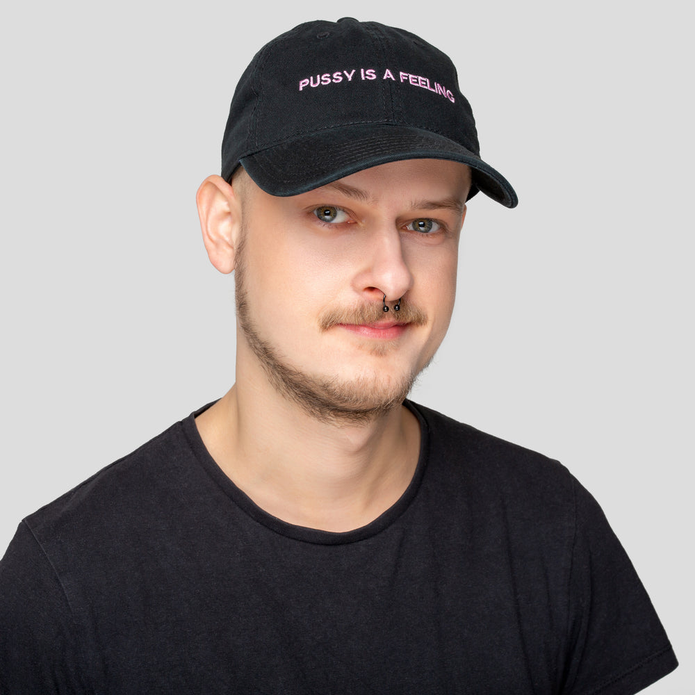 PUSSY IS A FEELING PINK DAD CAP